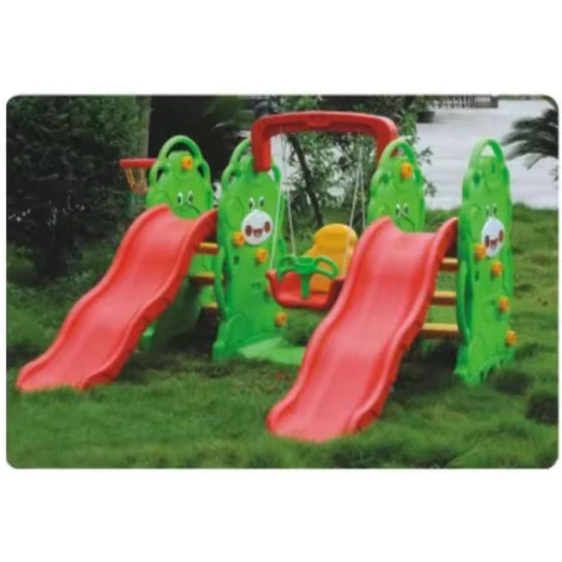 Kids Twin Slide & Swing L-112" W-2" H-53"