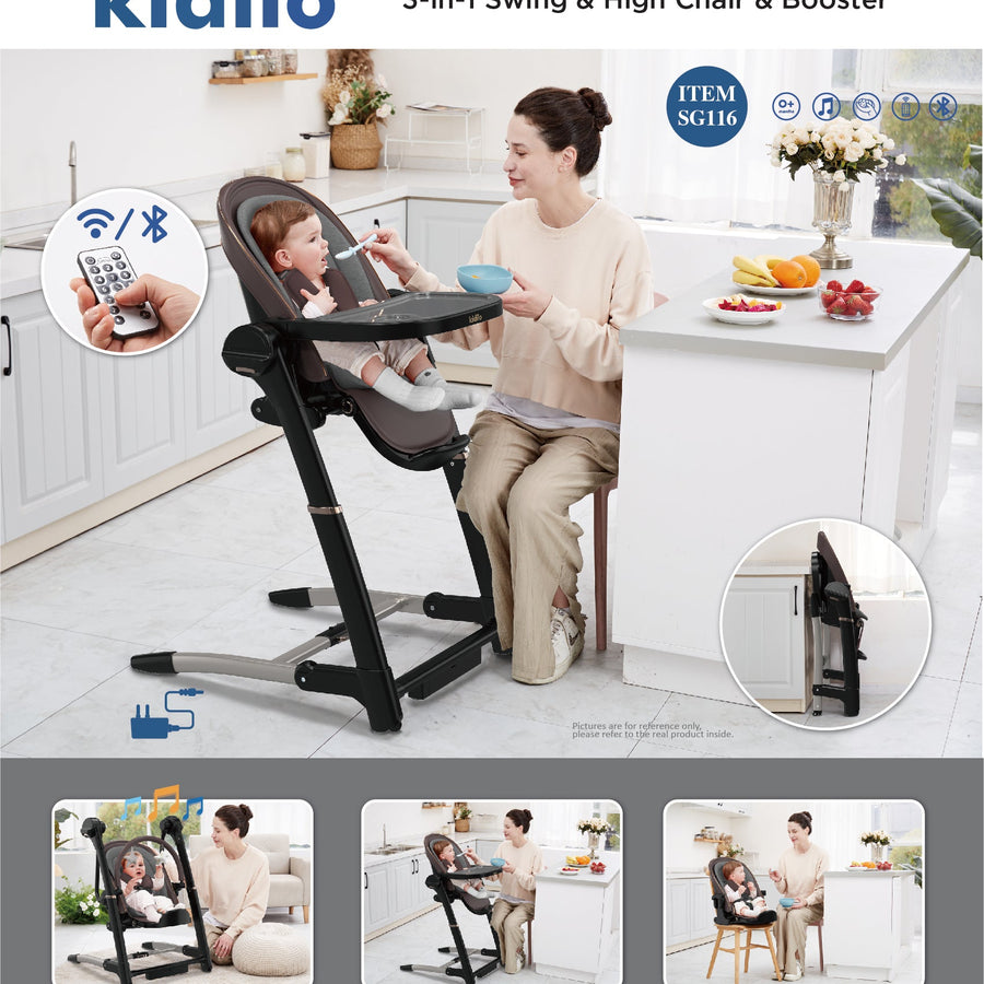 Baby Feeding Chair Kidilo - Comfort and Style Combined (H-116SG)