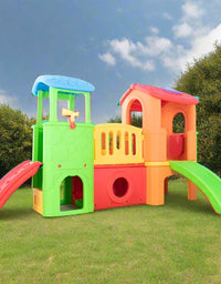 Dlx Play Center + Slide L-121" W-42" H-69" - Premium Quality Guaranteed (SL-001-3)
