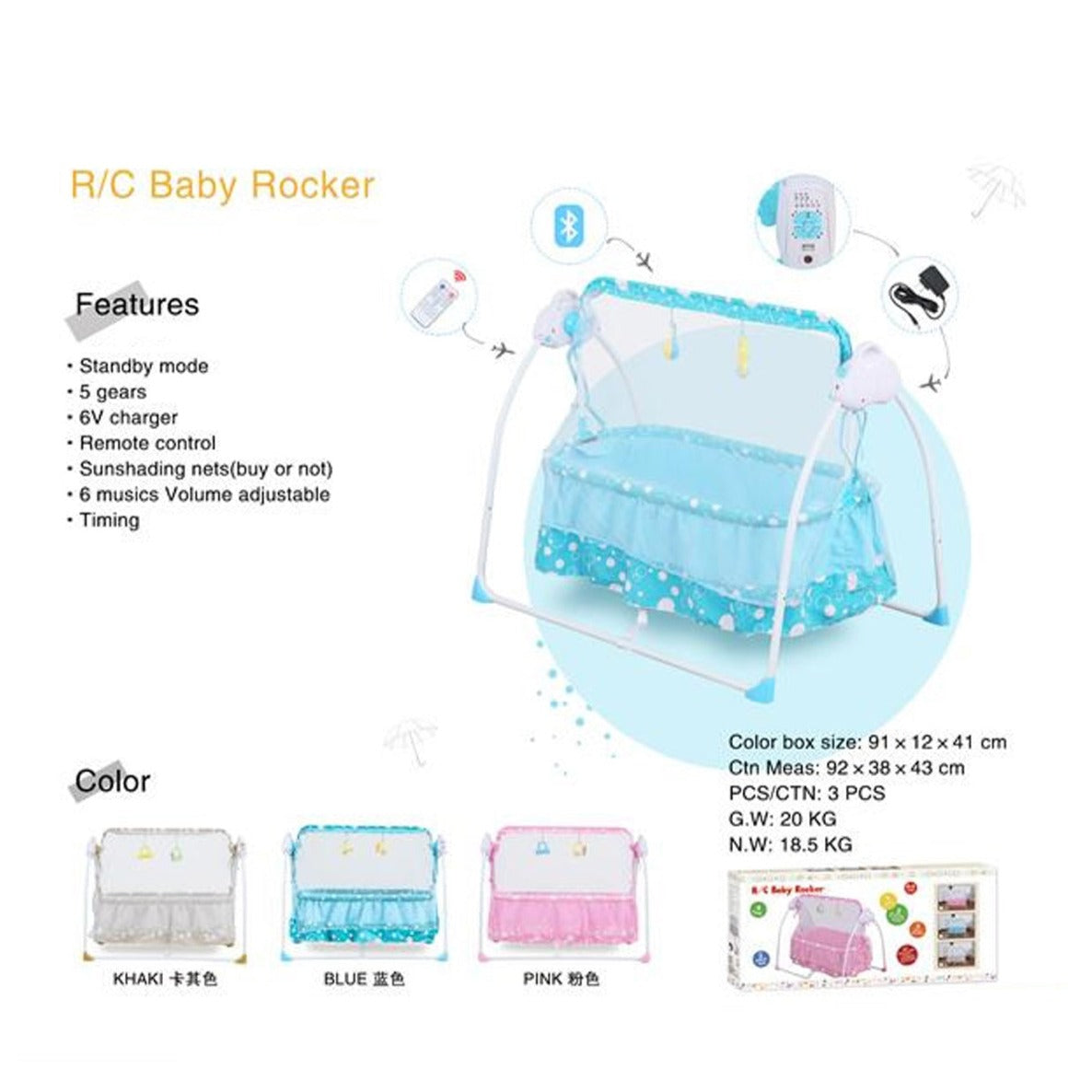 Baby Electric Swing With Net Swe-103